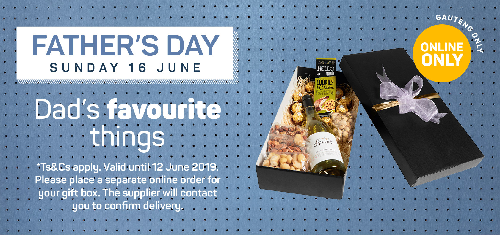 Father's Day Sunday 16 June. Dad's favourite things.
