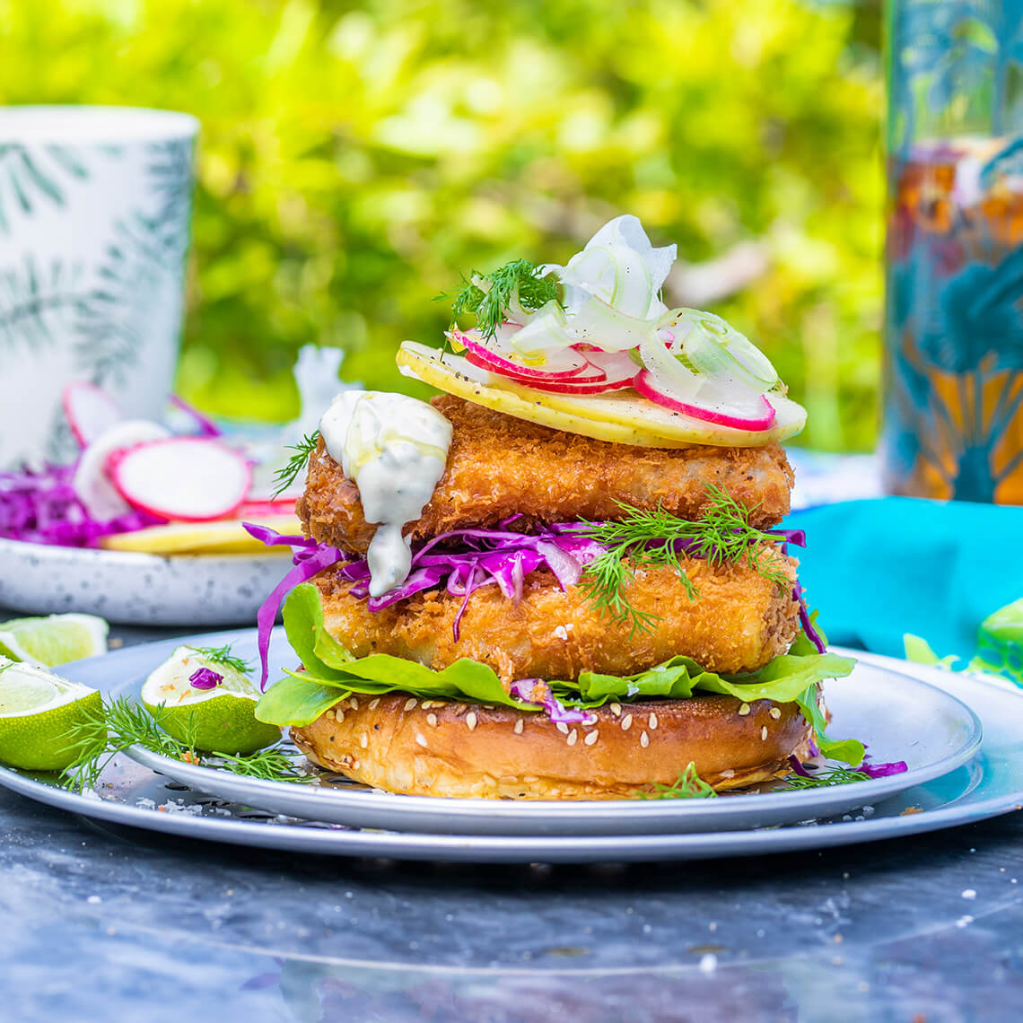 Crunchy hake burgers