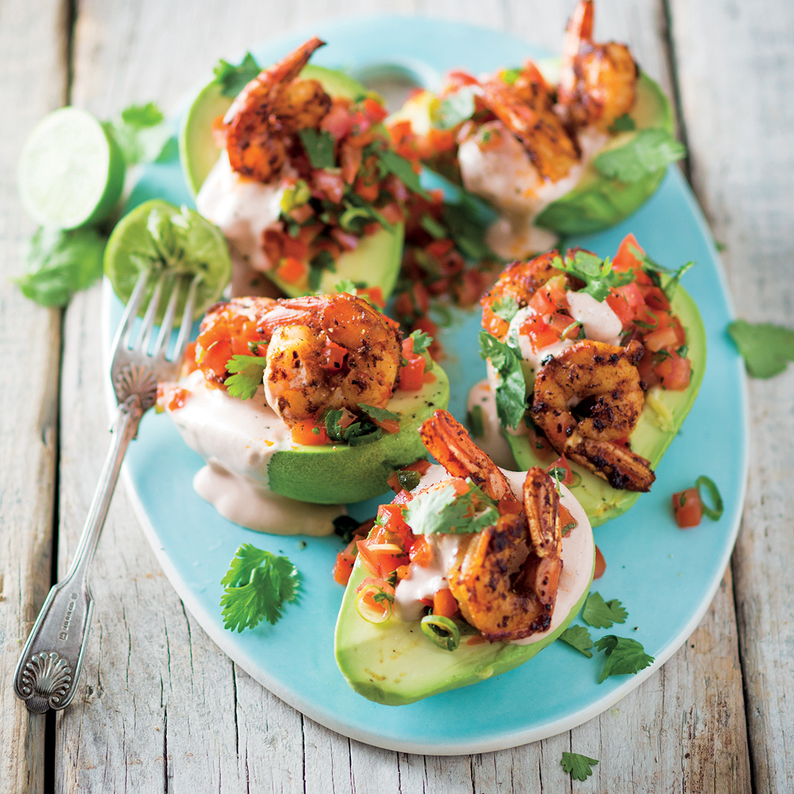 Mexican prawns on avo